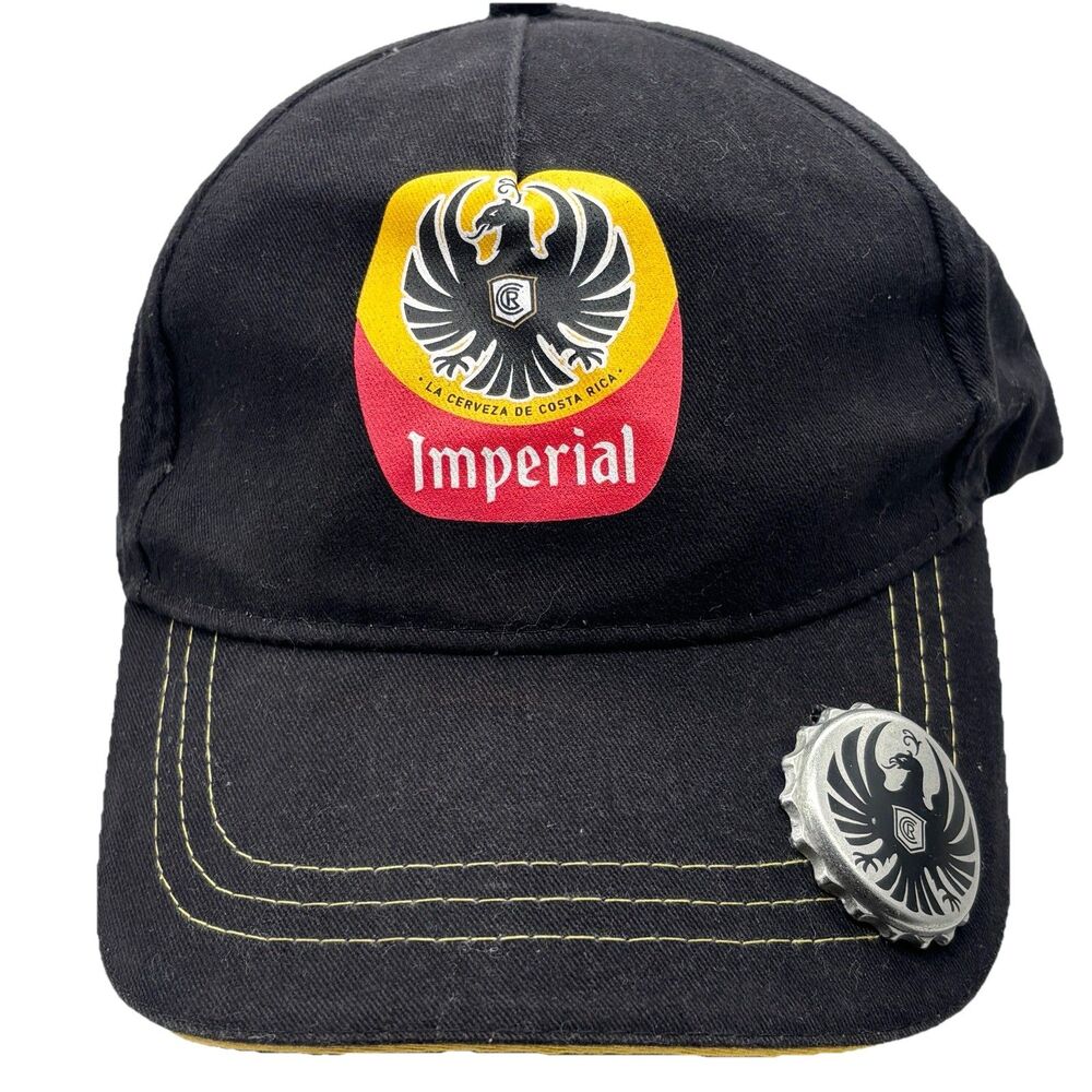 Imperial Costa Rica Beer Hat Black Adjustable Strapback Brewery Logo Cap